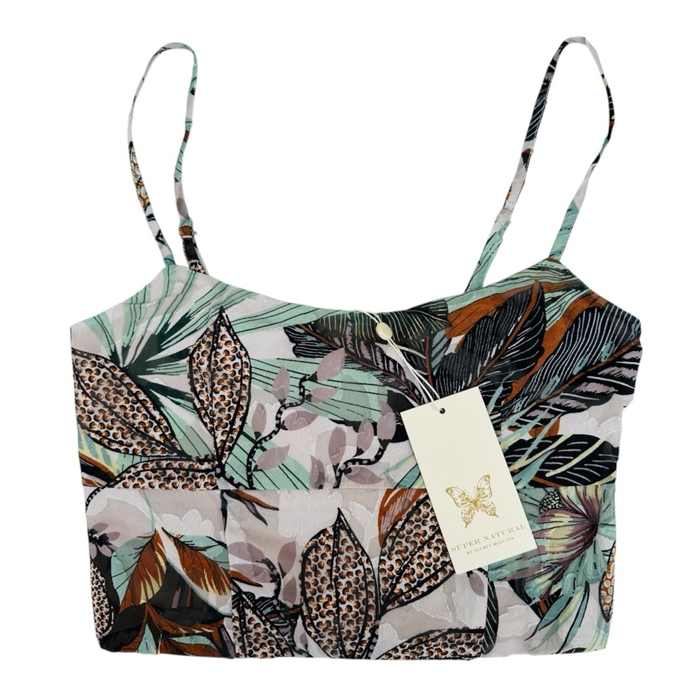 Super Natural by Secret Mission Tropical Paradise Sandra Crop Top NWT Small